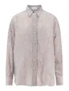 Brunello Cucinelli Striped Linen And Silk Shirt