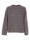 Brunello Cucinelli Women Dazzling Shirt With Openwork Stripe In Brown