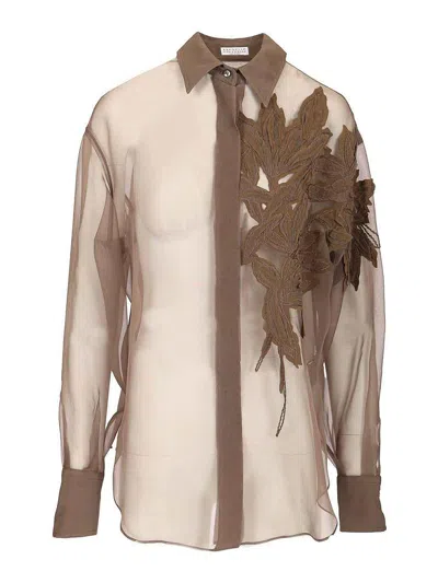 BRUNELLO CUCINELLI CAMISA - MARRÓN