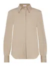 Brunello Cucinelli Popeline Cotton Shirt In Brown