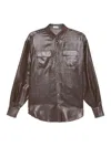Brunello Cucinelli Metallic-effect Button-down Shirt In Gray