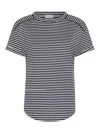 Brunello Cucinelli Blue Striped Jersey T-shirt In Blue