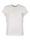 Brunello Cucinelli Rhinestones Detailed Chest Pocket T-shirt In Blanco