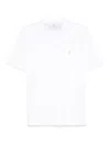 Brunello Cucinelli Men Cotton Jersey Crew-neck T-shirt With Logo And Faux-layering In White