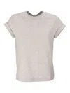Brunello Cucinelli Embellished Jersey T-shirt In Grey