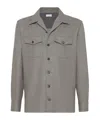 Brunello Cucinelli Camp-collar Long-sleeve Shirt In Gray