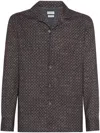 Brunello Cucinelli Camp-collar Printed Cotton-twill Shirt In Brown