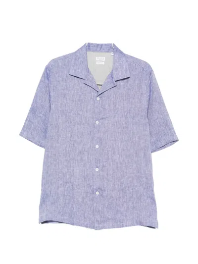 Brunello Cucinelli Camp-collar Shirt In Purple