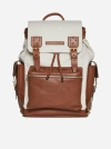 BRUNELLO CUCINELLI CANVAS AND LEATHER BACKPACK