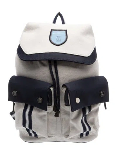 Pre-owned Brunello Cucinelli Canvas Backpack In Blue