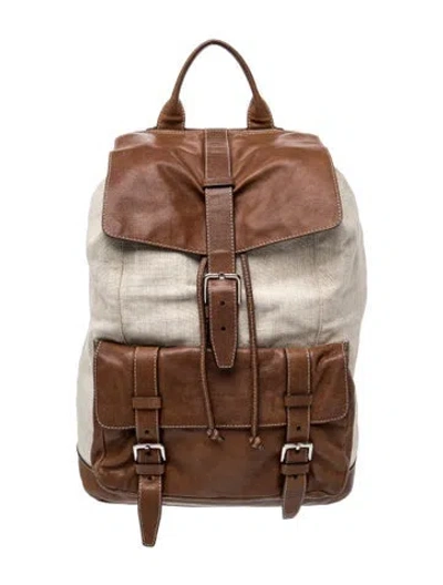 Pre-owned Brunello Cucinelli Canvas Backpack In Brown