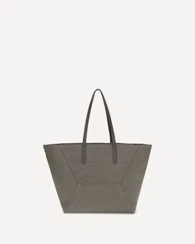 Brunello Cucinelli Canvas Bc Tote Bag In Brown