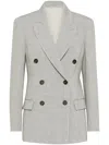 Brunello Cucinelli Canvas Blazer In Grey