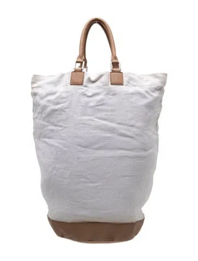 Pre-owned Brunello Cucinelli Canvas Bucket Bag In Neutral