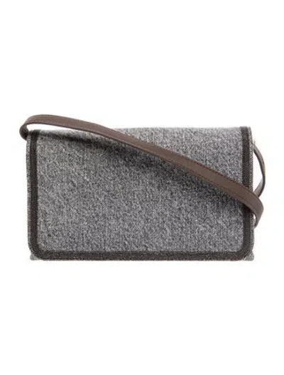 Pre-owned Brunello Cucinelli Canvas Crossbody Bag W/ Tags In Gray