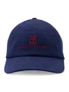 Brunello Cucinelli Peaked Canvas Hat In Blue
