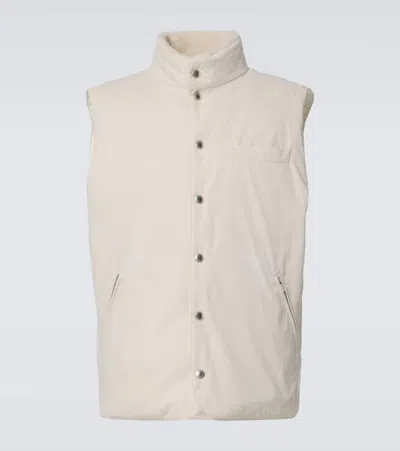 Brunello Cucinelli Padded Corduroy Vest In Beige