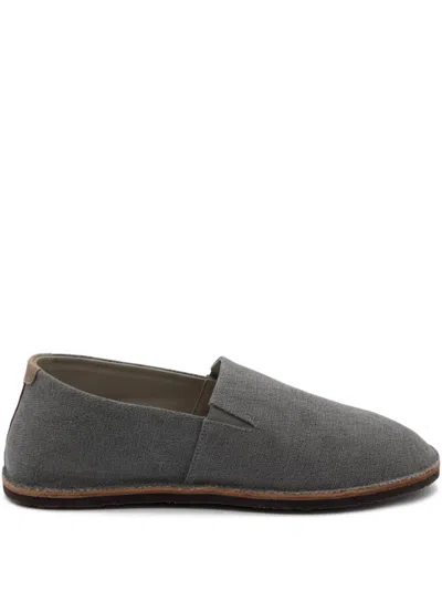 Brunello Cucinelli Canvas Slip-on Espadrilles In Gray