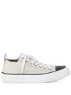 Brunello Cucinelli Low Top Sneaker With Tab On The Heel In Cotton Knit In White