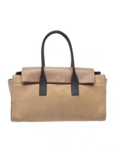 Pre-owned Brunello Cucinelli Canvas Top Handle Bag In Brown