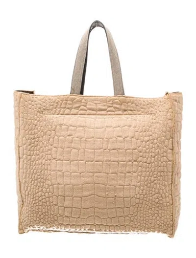 Pre-owned Brunello Cucinelli Canvas Tote In Brown