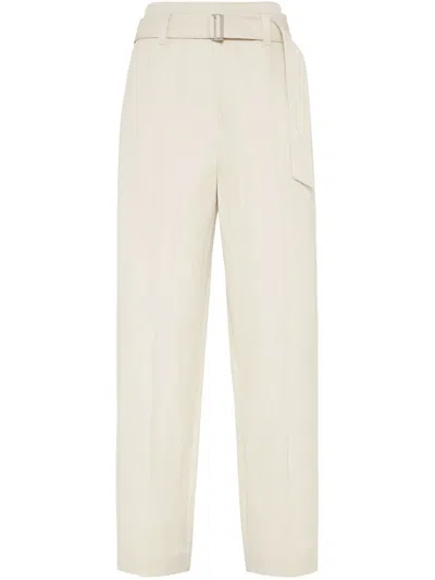 BRUNELLO CUCINELLI BRUNELLO CUCINELLI CANVAS TROUSERS WITH SHINY DETAILS