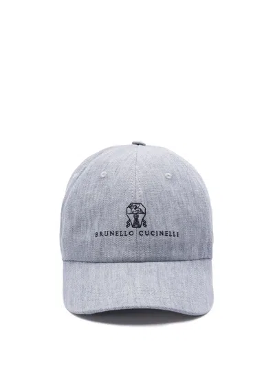 Brunello Cucinelli Cap In Gray