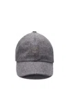 Brunello Cucinelli Virgin Wool Embroidered Baseball Cap In Gray