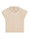 Brunello Cucinelli Cap-sleeve Structured Top In Neutrals