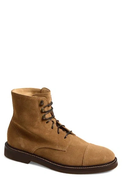 Brunello Cucinelli Cap Toe Lace-up Boot In Brown
