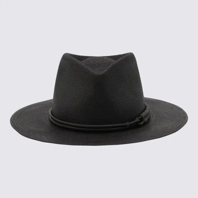 Brunello Cucinelli Fedora Aus Stroh In Schwarz