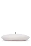 Brunello Cucinelli White Monili-embellished Beret Hat In Bianco
