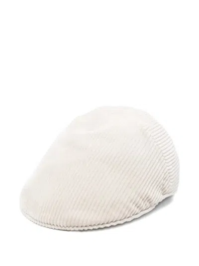 Brunello Cucinelli Cappello In Velluto A Coste In White