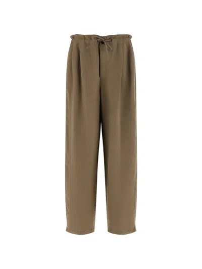 Brunello Cucinelli Tailored Track Trousers Elastic Waist Back Pockets In Brown