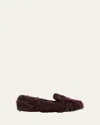 Brunello Cucinelli Capretta Fur Loafers In Burgundy