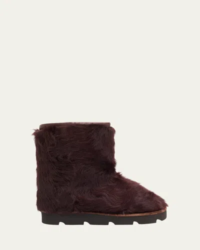 Brunello Cucinelli Capretta Shearling Outdoor Booties In Multi