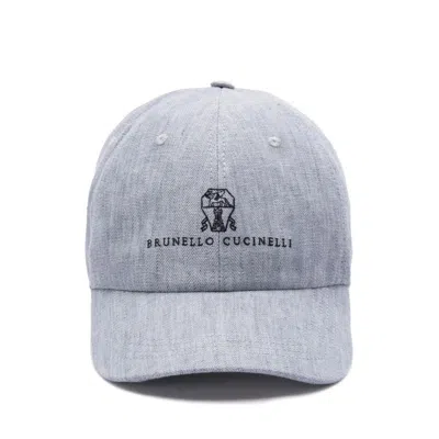 Brunello Cucinelli Cap In Gray