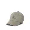 Brunello Cucinelli Embroidered Cotton Baseball Cap In Gray