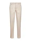 Brunello Cucinelli Capsule Beige Corduroy Italian Fit Trousers In White