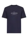 Brunello Cucinelli Capsule Blue Jersey Printed Brewneck T-shirt In Blue