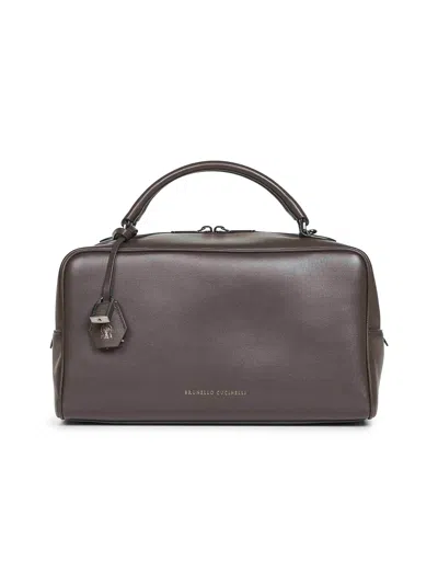 Brunello Cucinelli Capsule Brown Boston Explorer Handbag