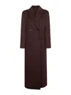 Brunello Cucinelli Capsule Burgundy Double Cashmere Beaver Coat With Monili In Brown