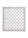 Brunello Cucinelli Capsule Gray Silk Pocket Square With Star Pattern In Brown