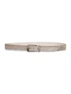 Brunello Cucinelli Capsule Gray Suede Shimmering Buckle Belt In Brown