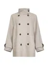 Brunello Cucinelli Capsule Grey Double Virgin Wool And Cashmere Cloth Caban In Neutral
