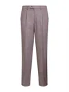 Brunello Cucinelli Capsule Pink Prince Of Wales Leisure-fit Trousers In Pattern
