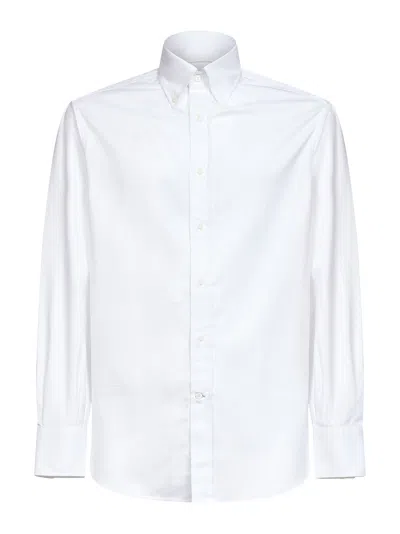 Brunello Cucinelli Capsule White Cotton Poplin Sasic Fit Shirt