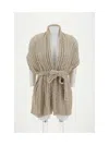 Brunello Cucinelli Women Perforated Cardigan With Sequins In Biondo+stracciatella