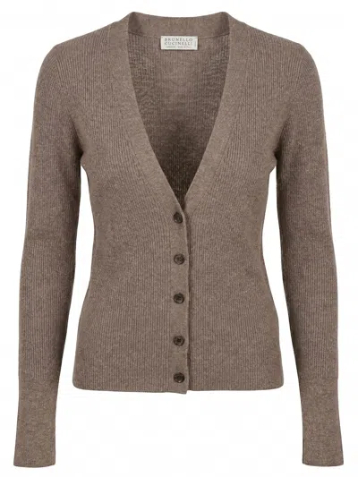 Brunello Cucinelli Cardigan In Brown
