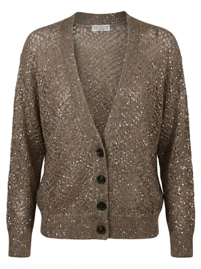 Brunello Cucinelli Cardigan In Brown